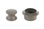 Knop+Ring Pushlock Grijs 2st.