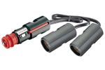 Verlengkabel Uni 12V> 2x Uni contra