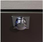 Mini Knop+Ring Vierkant Pushlock Glanzend Chroom 2st.