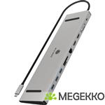 ICY BOX IB-DK2106a-CPD Bedraad USB 3.2 Gen 1 (3.1 Gen 1) Type-C Antraciet, Zwart