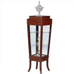 Elegante mahoniehouten Vitrinezuil met afsluitbaar deurtje  en inlegwerk (No.440530)
