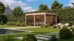 MAATWERK TUINHUIZEN, blokhutten en bijgebouwen.