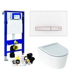 Geberit UP320 Toiletset set69 Geberit ONE Rimless Diepspoel Turboflush Wit met Sigma 50 drukplaat