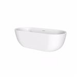Vrijstaand Bad Melissa 180x85x60 cm Incl. Klikwaste, Afvoer en Sleuf Overloop Glans Wit