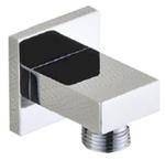 Wiesbaden luxe mess. muur doucheaansluiting vierkant 1/2'' chroom