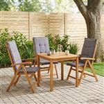 vidaXL Recliner Tuinstoelen 3 st Naturel Massief Acaciahout