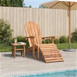vidaXL Adirondack tuinstoel met voetensteun Naturel Massief Teakhout