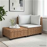 vidaXL 2 st Rieten Loungeset met Kussens GENDT Natuurlijk rattan