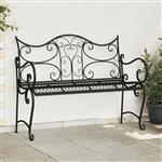 vidaXL Tuinbank 2-Aantal zitplaatsen 114 x 56,5 x 90 cm Staal Zwart
