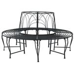 vidaXL Boom bank 8-Aantal zitplaatsen Ø 160 x 89 cm Staal Zwart Rond
