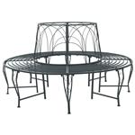 vidaXL Boom bank 8-Aantal zitplaatsen Ø 160 x 89 cm Staal Zilvergrijs