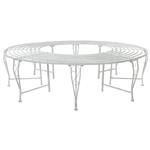 vidaXL Boom bank 8-Aantal zitplaatsen Ø 160 x 44 cm Staal Antiek wit