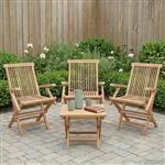 vidaXL Opvouwbare Tuinstoel 3 st Naturel Massief Teakhout