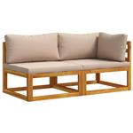 vidaXL Hoekbank met kussens 100 % polyester Massief Acacia Naturel