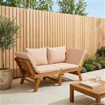 vidaXL 3-in-1 Tuinbank met Kussens Massief Acaciahout Beige