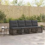 vidaXL 4-zits bank 4 st 4-Aantal zitplaatsen Grijs poly rattan