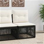 vidaXL Armloze Sofa eenheid Zwart poly rattan