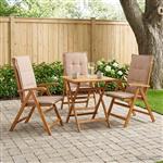 vidaXL Recliner Tuinstoelen 3 st Naturel Massief Acaciahout