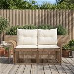 vidaXL Tuinbank 2-Aantal zitplaatsen Beige poly rattan