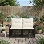 vidaXL Tuinbank 2-Aantal zitplaatsen Zwart poly rattan