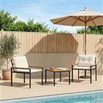 vidaXL tuinmeubelset 3 st Crèmewit poly rattan