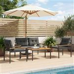 vidaXL tuinmeubelset 4 st Donkergrijs poly rattan
