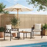 vidaXL tuinmeubelset 3 st Bruin en Crème Wit poly rattan