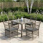 vidaXL Tuinstoelen 4 st Grijs poly rattan