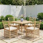 vidaXL Tuinstoelen 4 st Naturel PE rattan, Staal en Polyester Stof