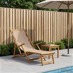 vidaXL Opvouwbare zonnebed 3 Positie Massief Eucalyptus Hout Taupe