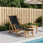 vidaXL Opvouwbare zonnebed 3 Positie Massief Eucalyptus Hout Zwart