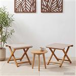 vidaXL Ligstoel 2 pcs massief eucalyptushout Beige