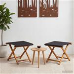 vidaXL Ligstoel 2 pcs massief eucalyptushout Zwart