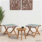 vidaXL Ligstoel 2 pcs massief eucalyptushout Meerkleurig