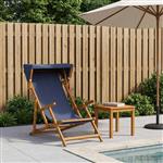 vidaXL Ligstoel 3 Positie massief eucalyptushout Blauw