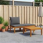 vidaXL 3 st Tuin Loungeset met Kussens Massief acaciahout & touw