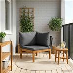 vidaXL Tuin Hoek Sofa met Kussens Massief acaciahout & touw Naturel