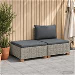 vidaXL 2 st Rieten Loungeset met Kussens GENDT Natuurlijk rattan