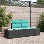 vidaXL Tuinbank met kussen 184 x 62 x 69 cm poly rattan