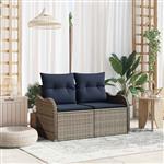 vidaXL Tuinbank met kussen 121 x 62 x 69 cm poly rattan