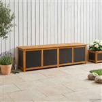 vidaXL Tuinopslagdoos 185 L Massief Acaciahout 200 x 50 x 56 cm Zwart