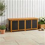 vidaXL Tuinopslagdoos 243 L Massief Acaciahout 150 x 50 x 56 cm Zwart