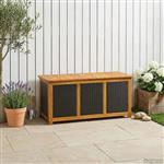 vidaXL Tuinopslagdoos 185 L Massief Acaciahout 113 x 50 x 56 cm Zwart