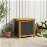vidaXL Tuinopslagdoos 185 L Massief Acaciahout 60 x 50 x 56 cm Zwart