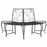 vidaXL Boom bank 4-Aantal zitplaatsen 160 x 80 x 89 cm Staal Zwart