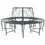 vidaXL Boom bank 8-Aantal zitplaatsen Ø 160 x 89 cm Staal Zilvergrijs
