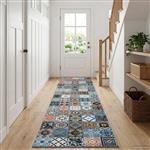 vidaXL Vloerkleedloper ORIZ 1150 gsm Blauw 100% polyestervilt