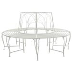 vidaXL Boom bank 8-Aantal zitplaatsen Ø 160 x 89 cm Staal Antiek wit
