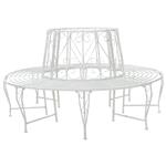 vidaXL Boom bank 8-Aantal zitplaatsen Ø 160 x 89 cm Staal Antiek wit