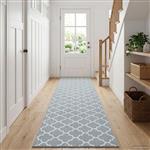 vidaXL Vloerkleedloper ORIZ 1150 gsm Grijs en Wit 100% polyestervilt